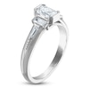 Thumbnail Image 2 of Vera Wang VOW Emerald & Baguette-Cut Diamond Three-Stone Engagement Ring 1 ct tw 14K White Gold