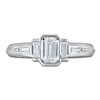 Thumbnail Image 3 of Vera Wang VOW Emerald & Baguette-Cut Diamond Three-Stone Engagement Ring 1 ct tw 14K White Gold
