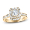 Thumbnail Image 1 of Vera Wang VOW Emerald-Cut Diamond Double Halo Engagement Ring 1-1/5 ct tw 14K Yellow Gold