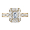Thumbnail Image 3 of Vera Wang VOW Emerald-Cut Diamond Double Halo Engagement Ring 1-1/5 ct tw 14K Yellow Gold