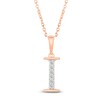 Thumbnail Image 1 of Diamond Initial I Necklace 1/20 ct tw 10K Rose Gold 18"