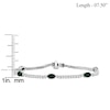 Thumbnail Image 3 of Oval-Cut Lab-Created Emerald & White Lab-Created Sapphire Station Bracelet Sterling Silver 7.5"