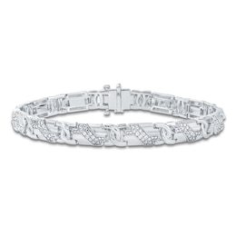Men's Diamond Pavé Link Bracelet 1/2 ct tw Sterling Silver 8.5"