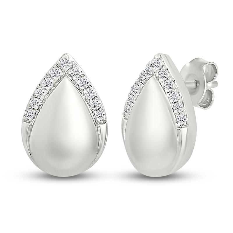 Main Image 2 of Diamond Teardrop Earrings 1/10 ct tw Sterling Silver