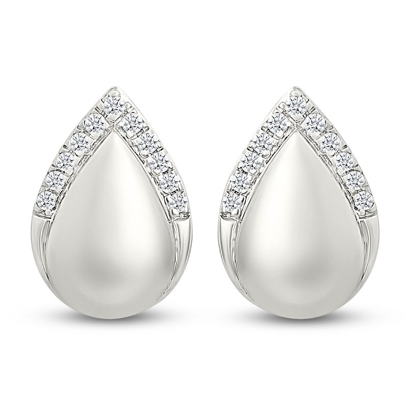 Main Image 3 of Diamond Teardrop Earrings 1/10 ct tw Sterling Silver