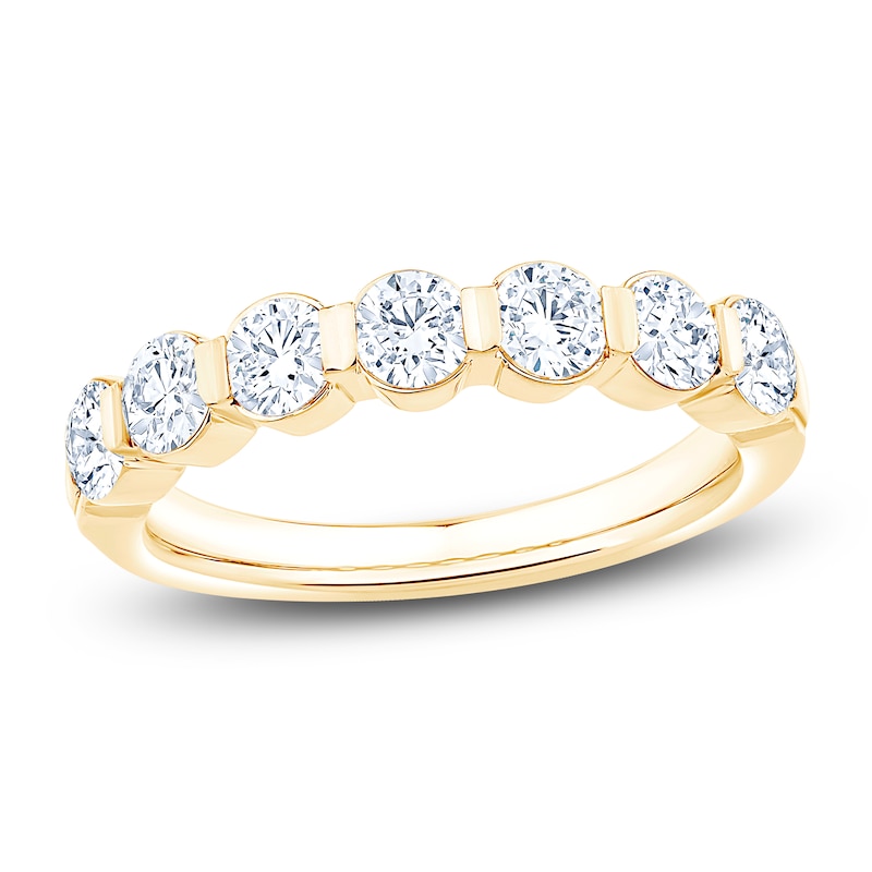 Main Image 1 of Lab-Grown Diamond Seven-Stone Anniversary Ring 1-1/3 ct tw 14K Yellow Gold