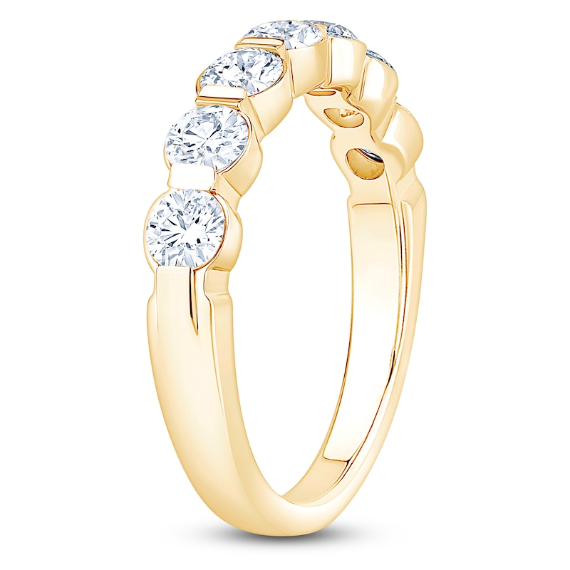 Main Image 2 of Lab-Grown Diamond Seven-Stone Anniversary Ring 1-1/3 ct tw 14K Yellow Gold