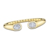 Thumbnail Image 1 of Shy Creation Baguette & Round-Cut Multi-Diamond Cuff Bangle Bracelet 1 ct tw 14K Yellow Gold