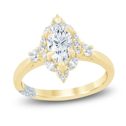 Pnina Tornai Marquise-Cut Diamond Halo Engagement Ring 1 ct tw 14K Yellow Gold