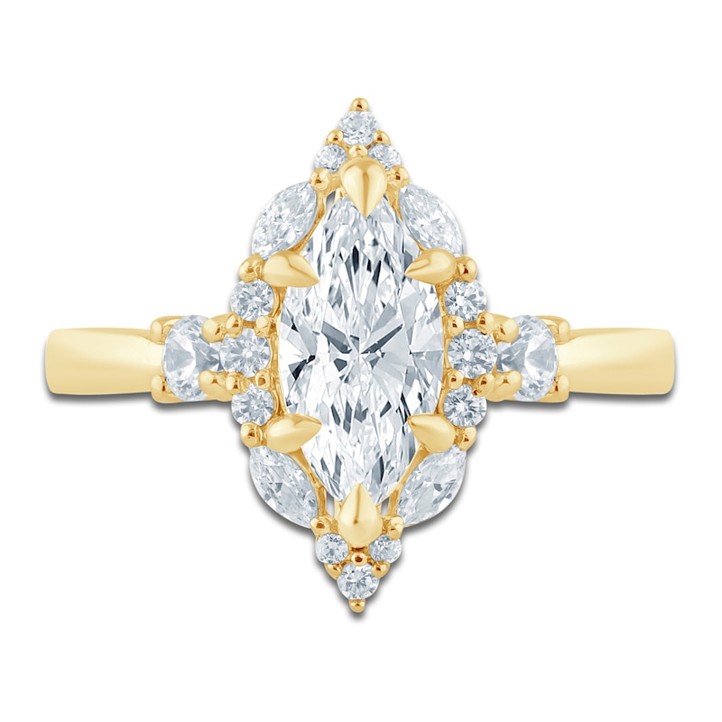 Main Image 3 of Pnina Tornai Marquise-Cut Diamond Halo Engagement Ring 1 ct tw 14K Yellow Gold