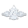 Thumbnail Image 3 of Pear-Shaped & Round-Cut Lab-Grown Diamond Three-Stone Engagement Ring 3 ct tw 14K White Gold