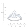 Thumbnail Image 4 of Pear-Shaped & Round-Cut Lab-Grown Diamond Three-Stone Engagement Ring 3 ct tw 14K White Gold