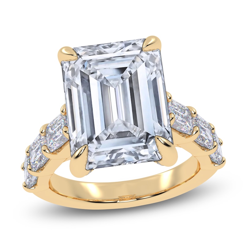 Main Image 1 of Radiant-Cut Lab-Grown Diamond Engagement Ring 10 ct tw 14K Yellow Gold