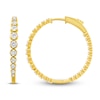 Thumbnail Image 1 of Lab-Grown Diamond Graduated Inside-Out Hoop Earrings 2 ct tw 14K Yellow Gold