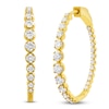 Thumbnail Image 2 of Lab-Grown Diamond Graduated Inside-Out Hoop Earrings 2 ct tw 14K Yellow Gold