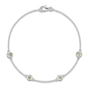 Thumbnail Image 1 of Natural Peridot Bezel-Set Bracelet Sterling Silver 7.25"