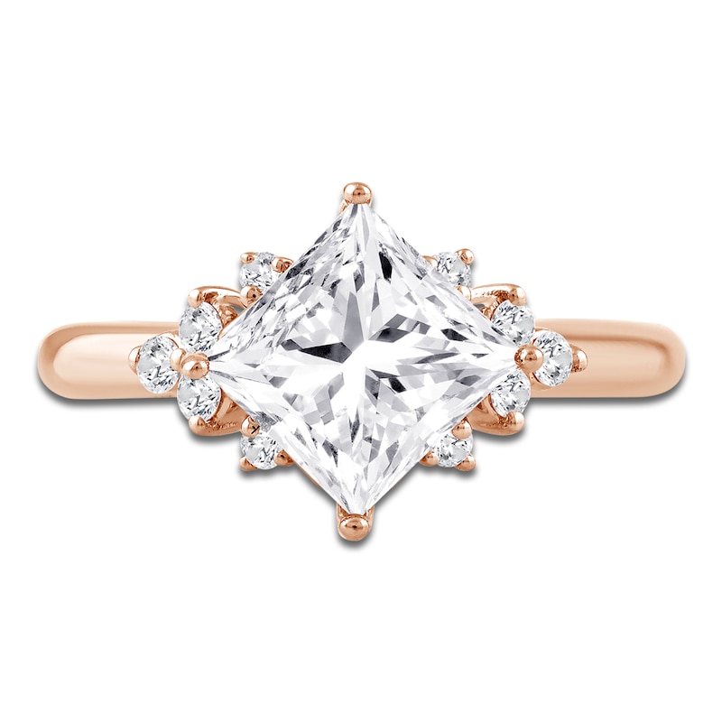 Main Image 3 of Princess-Cut Lab-Grown Diamond Engagement Ring 2-1/6 ct tw 14K Rose Gold