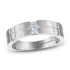 Thumbnail Image 1 of &nbsp; Vera Wang VOW Men's Square-Cut Diamond Wedding Band 5/8 ct tw 14K White Gold