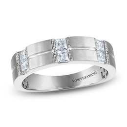 Vera Wang VOW Men's Square-Cut Diamond Wedding Band 5/8 ct tw 14K White Gold
