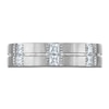 Thumbnail Image 3 of &nbsp; Vera Wang VOW Men's Square-Cut Diamond Wedding Band 5/8 ct tw 14K White Gold