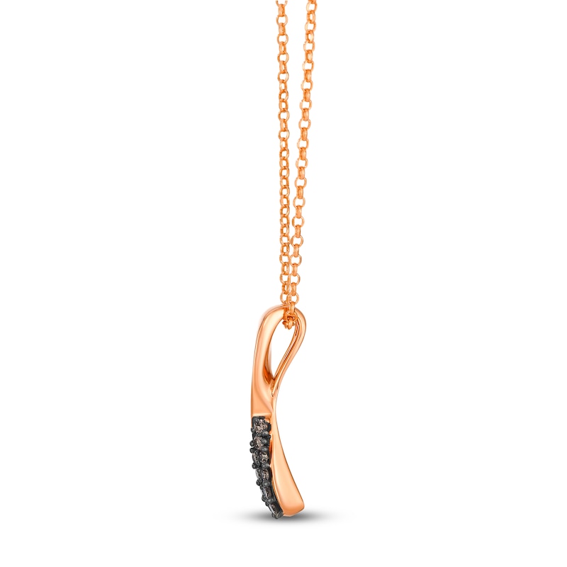 Main Image 2 of Le Vian Chocolate Diamond Twist Necklace 1/5 ct tw 14K Strawberry Gold 19"