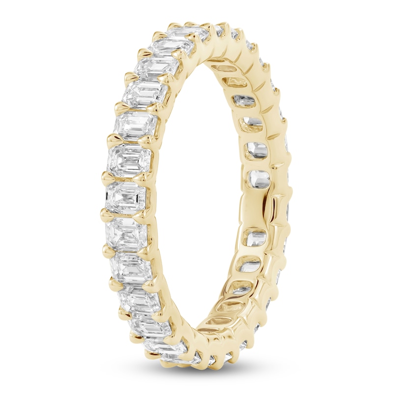 Main Image 2 of Emerald-Cut Lab-Grown Diamond Eternity Band 2 to 2-3/8 ct tw 14K Yellow Gold