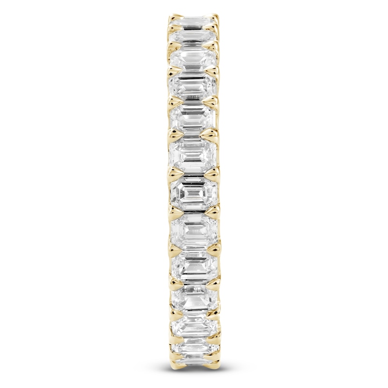 Main Image 3 of Emerald-Cut Lab-Grown Diamond Eternity Band 2 to 2-3/8 ct tw 14K Yellow Gold