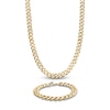 Thumbnail Image 2 of Cuban Curb Chain Necklace & Bracelet Set 8mm Yellow Ion-Plated Solid Stainless Steel