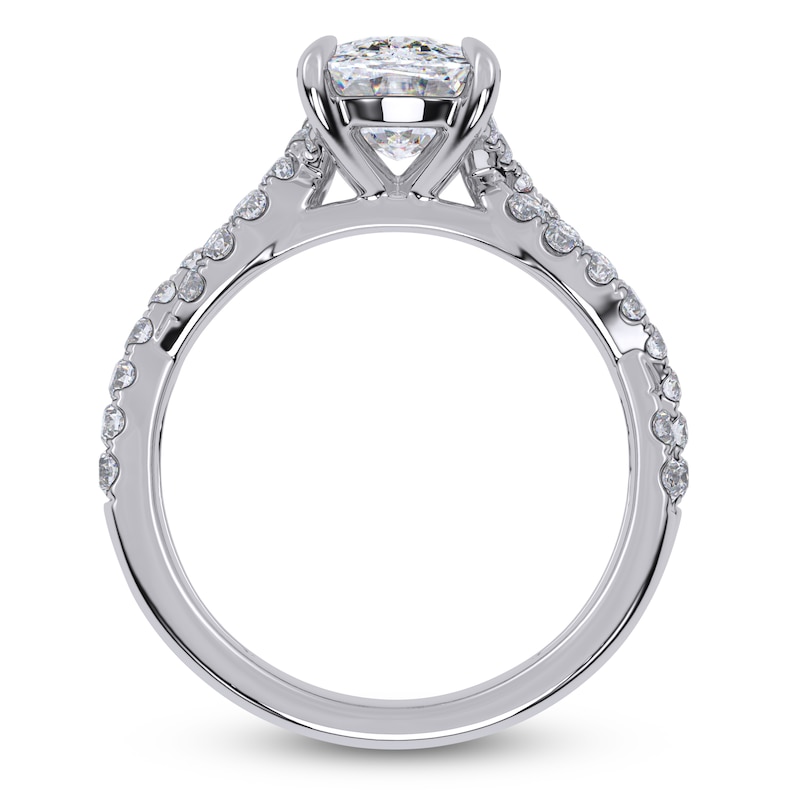 Main Image 4 of Cushion-Cut Lab-Grown Diamond Engagement Ring 3-1/2 ct tw 14K White Gold
