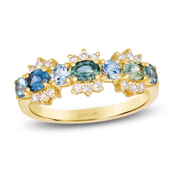 Le Vian Montana Sapphire Ombré Oval & Round-Cut Ring 1/5 ct tw Diamonds 14K Honey Gold