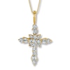 Thumbnail Image 1 of Diamond Cross Necklace 1 ct tw Round-Cut 14K Yellow Gold