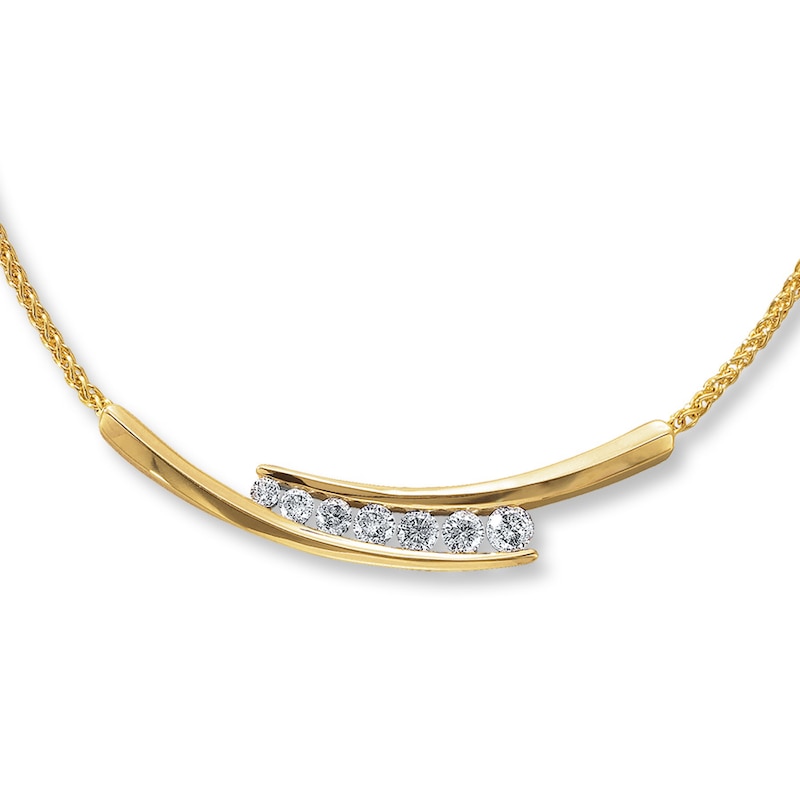 Diamond Necklace 1 ct tw Round 14K Yellow Gold