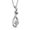 Thumbnail Image 1 of Diamond Necklace 1/10 carat Round-cut 10K White Gold