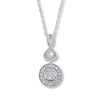 Thumbnail Image 0 of Diamond Circle Necklace 1/10 ct tw Round 10K White Gold