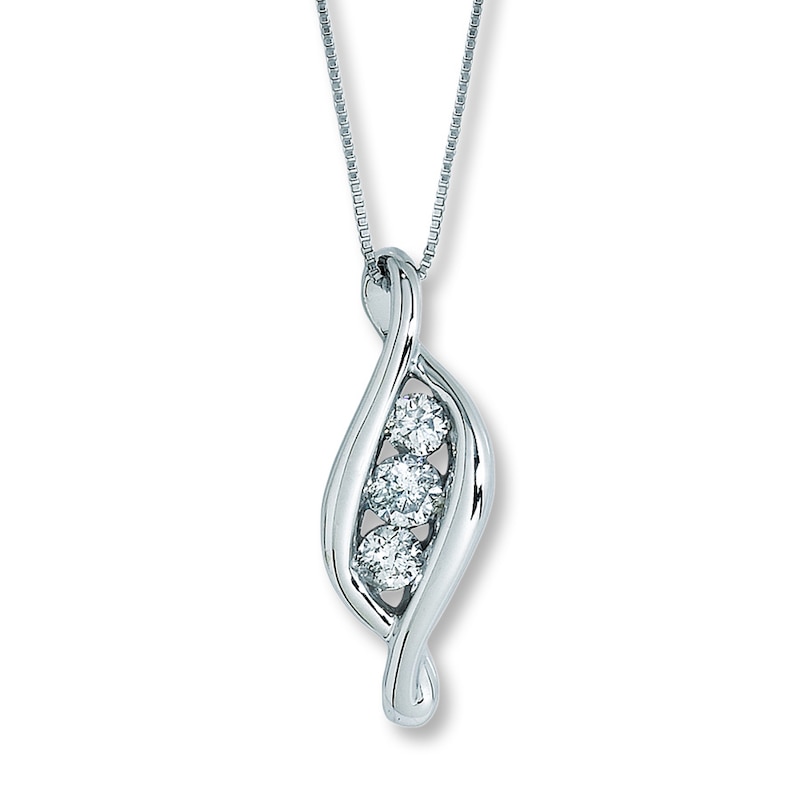 Diamond Necklace 1/4 ct tw Round-Cut 10K White Gold