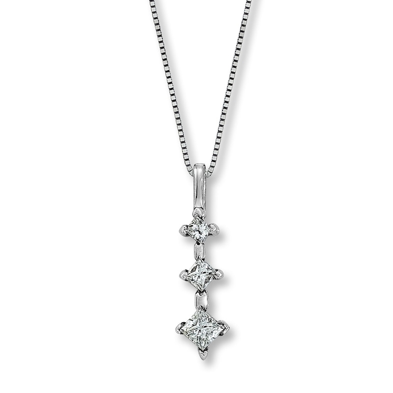 Diamond Necklace 1/3 ct tw Princess-cut 14K White Gold