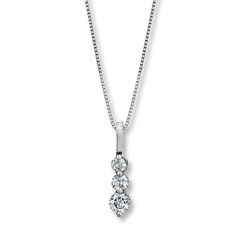 Diamond Necklace 1/3 ct tw Round 14K White Gold