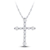 Thumbnail Image 0 of Diamond Cross Necklace 1/6 ct tw Round 10K White Gold