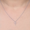 Thumbnail Image 1 of Diamond Cross Necklace 1/6 ct tw Round 10K White Gold