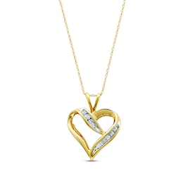 Diamond Heart Necklace 1/4 carat tw 10K Yellow Gold