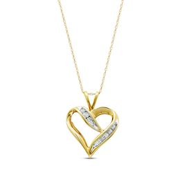 Diamond Heart Necklace 1/4 carat tw 10K Yellow Gold