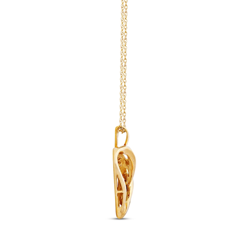 Main Image 2 of Diamond Heart Necklace 1/4 carat tw 10K Yellow Gold