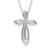 Thumbnail Image 0 of Cross Necklace Diamond Accents Sterling Silver