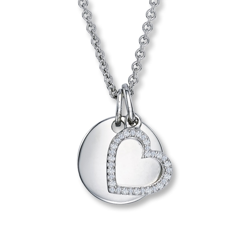 Heart Necklace 1/15 ct tw Diamonds Sterling Silver