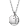 Thumbnail Image 0 of Engravable Cross Necklace 1/20 ct tw Diamonds Sterling Silver