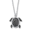 Thumbnail Image 1 of Diamond Turtle Necklace 1/4 ct tw Round-cut Sterling Silver