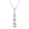 Thumbnail Image 3 of 3-Stone Diamond Necklace 1 ct tw Round 14K White Gold
