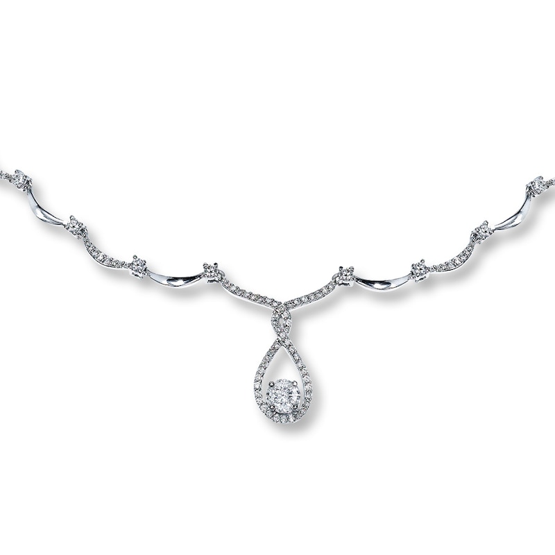 Diamond Necklace 1 carat tw 14K White Gold