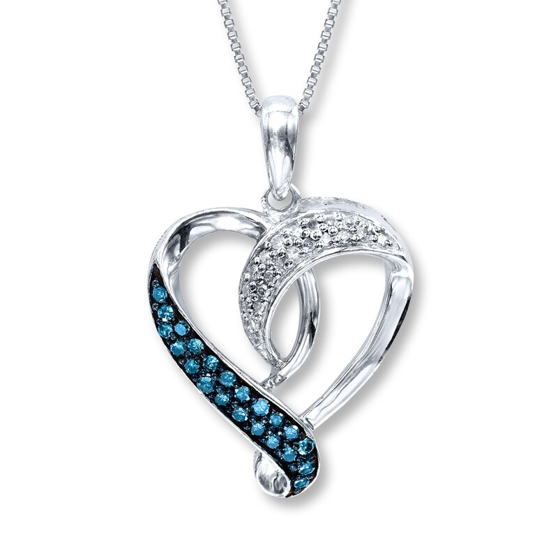 Blue White Diamonds 1 5 Ct Tw Necklace Sterling Silver Jared