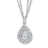 Thumbnail Image 0 of Diamond Necklace 1-1/4 ct tw Round 14K White Gold